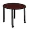 Regency Kee Mobile Tables, 36 W, 36 L, 29 H, Wood, Metal Top, Mahogany TBMC36RNDMHBK - alternate 1